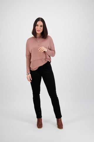 Vassalli - Slim Leg Full Length Pinwale Cord Pull On - Black