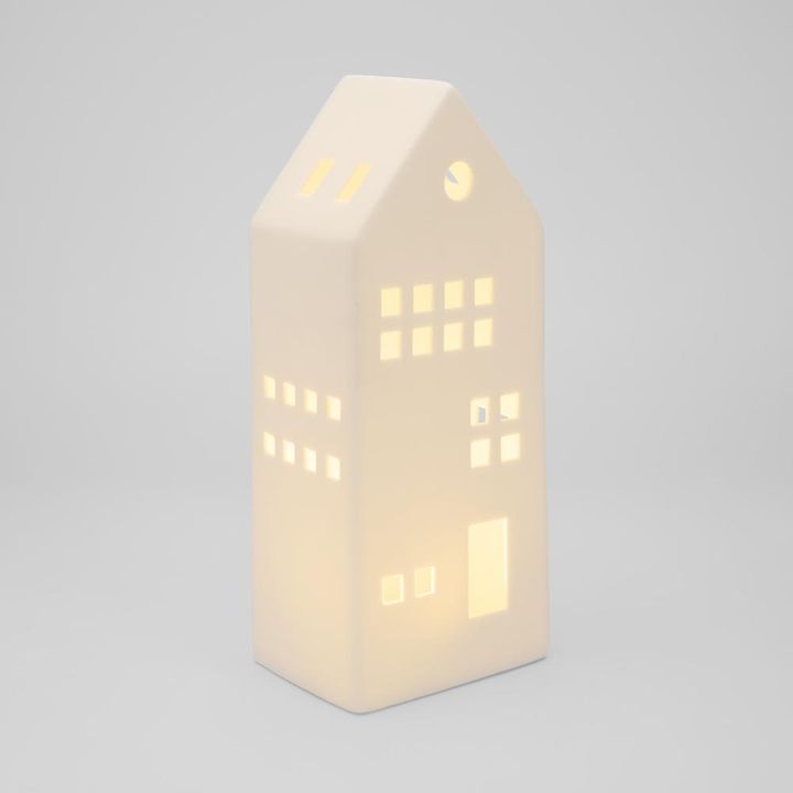 Florabelle - Porcelain LED House – White - L