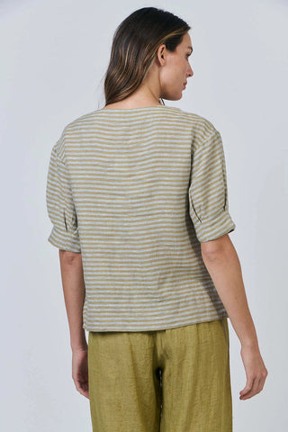 Naturals by O&J - Linen Boat Neck Top - Reed