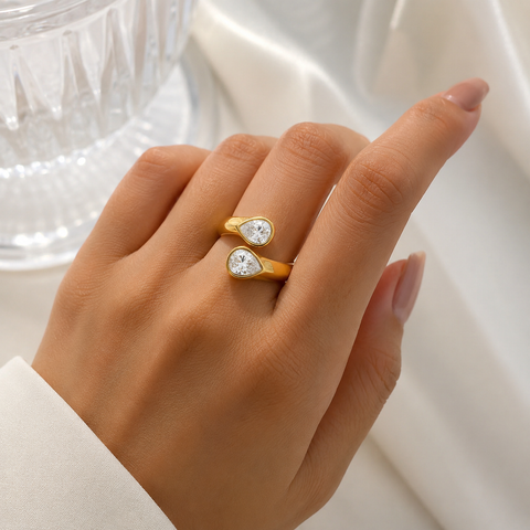MCLuxe - Amara Gold Plated Pearl Ring
