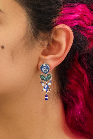 Ayala Bar - R2417 Blue Domes Set - Small Blue Earrings - Aphrodite