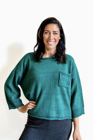 JJSisters - Wool Blend Knit with Pocket - Teal