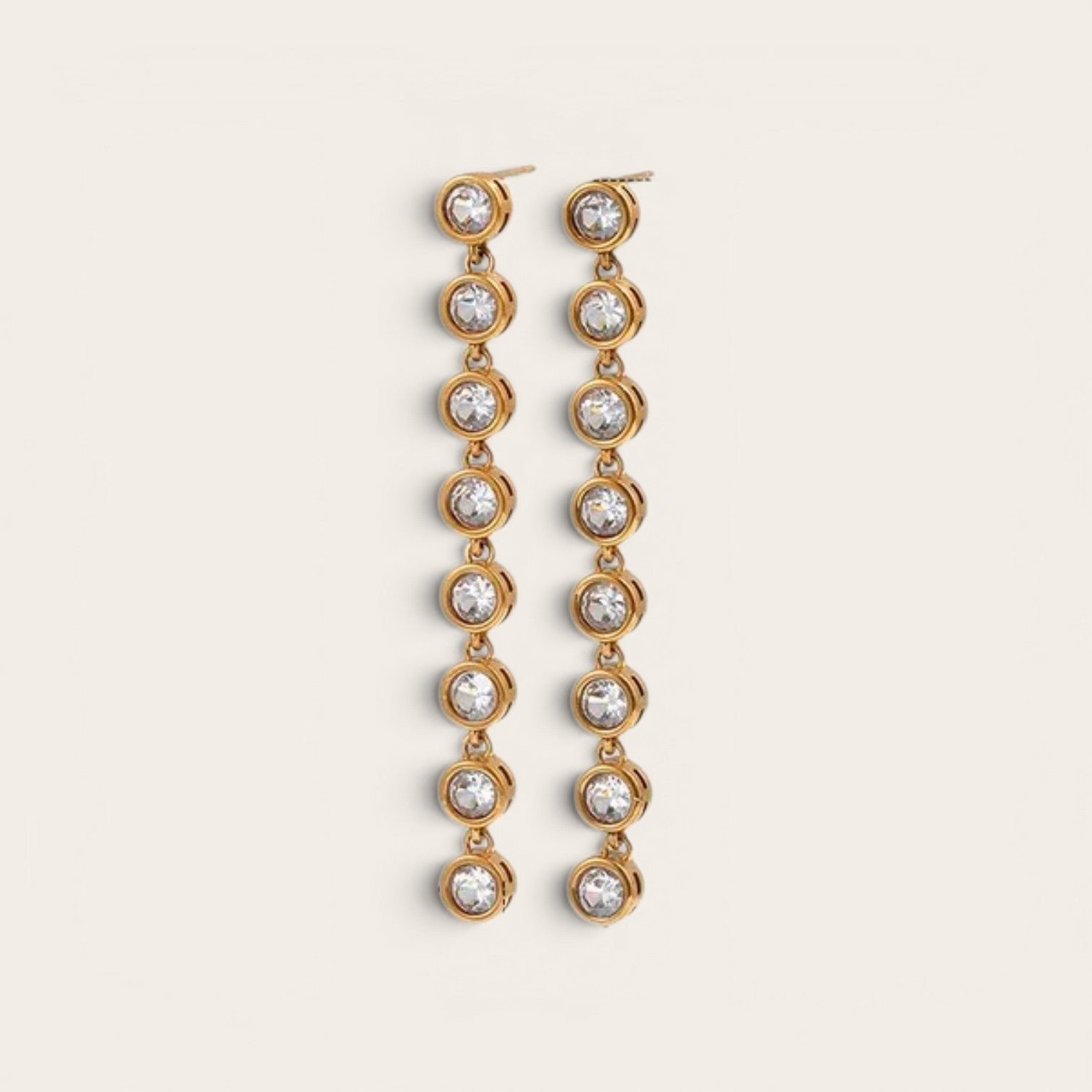 MCLuxe - Aura 18K GP Crystal Drop Earrings – Waterproof