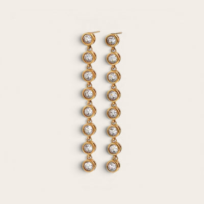 MCLuxe - Aura 18K GP Crystal Drop Earrings – Waterproof