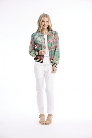 Orientique - Zippered Rayon Jacket - Flemingo