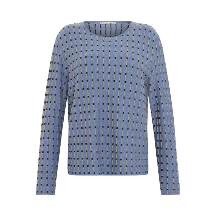 Mansted - Penelope M/C Morse Code Crew Neck Jumper - Blue