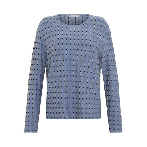 Mansted - Penelope M/C Morse Code Crew Neck Jumper - Blue