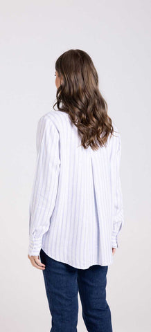 Two T's - Stripe Shirt - Powder Blue/White