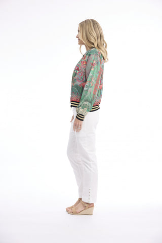 Orientique - Zippered Rayon Jacket - Flemingo