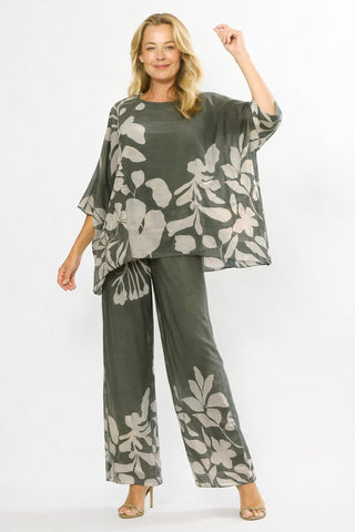 La Strada - 100%Tencel Pants - Khaki/Beige