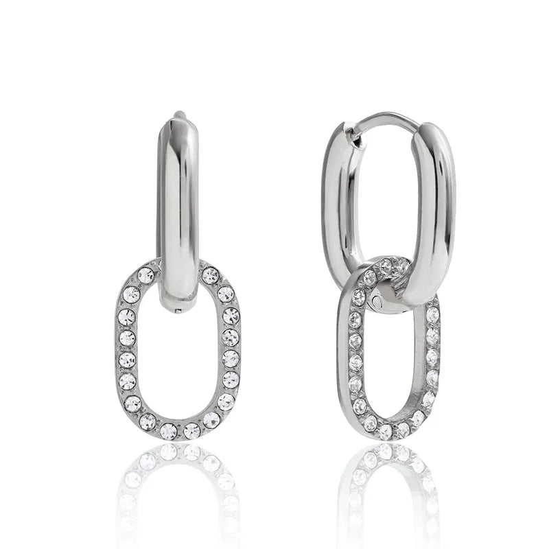 MCLuxe - Luna Double Oval CZ Hoops