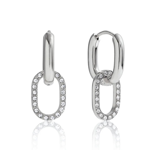 MCLuxe - Luna Double Oval CZ Hoops