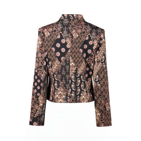 Vassalli - Collarless Short Jacket with Concealed Zip - Rapsody