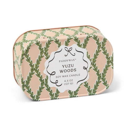 Paddywax - Chérie Printed Candle Tin 4.5 oz - Yuzu Woods