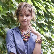 WorldFinds - Kantha Winding Bauble Bracelet