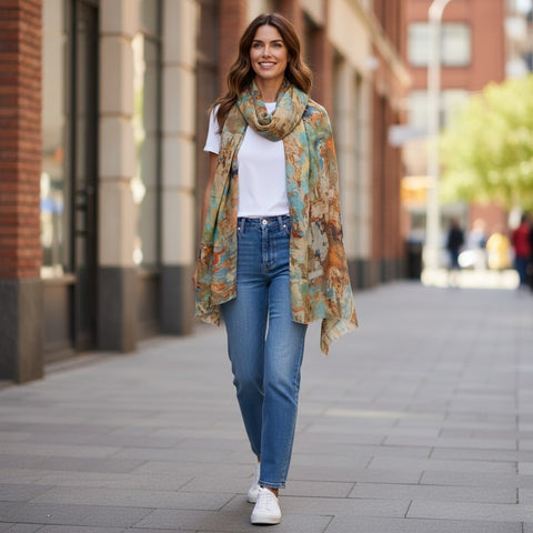 JJSisters - Wool/ Bamboo Blend Scarf-Grounded