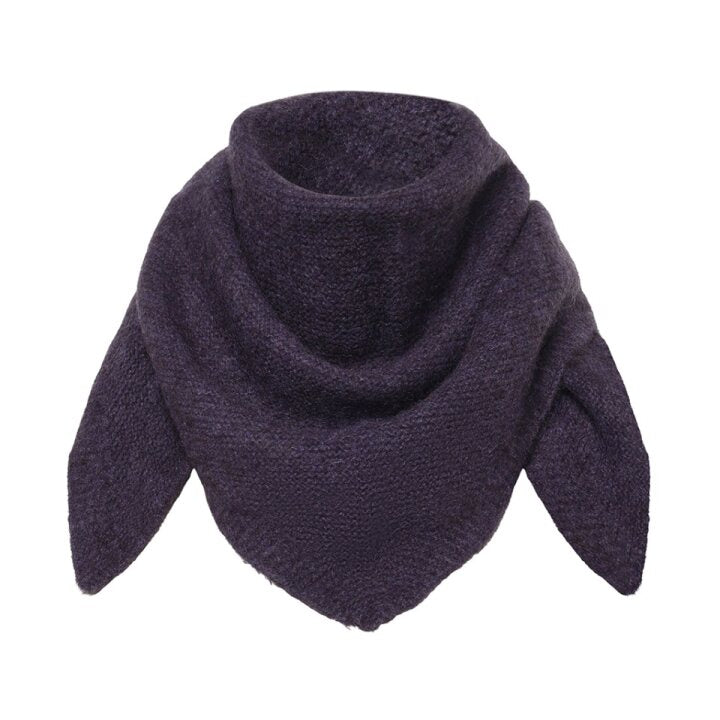 Mansted - Zouk Triangle Yak Wool Scarf - Plum
