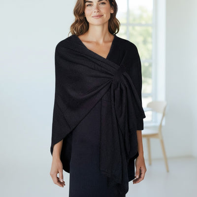 AUTN - Knitted Crossover Wrap - Black - PH350027-01