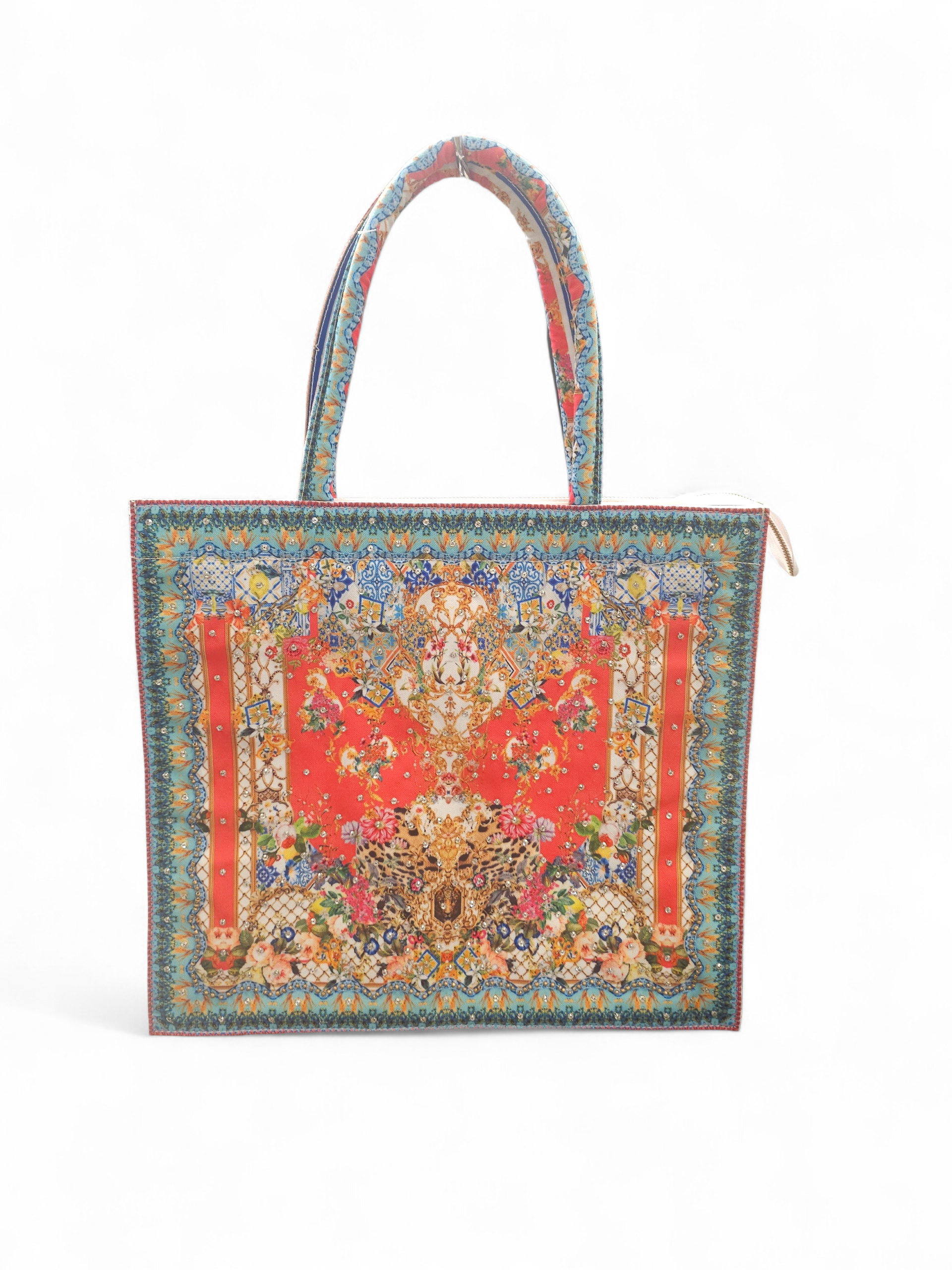 Fashion Specturm - Large Embllished Tote - Orange