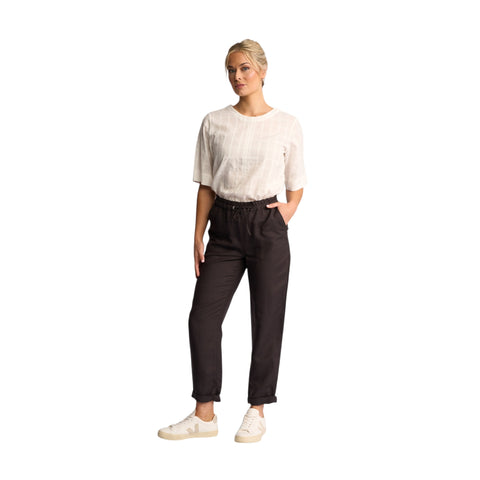 Vassalli - Oxford Ankle Gazer Pull On Pant - Chocolate