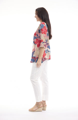 Orientique - Cotton Pleated Top - Cavailon