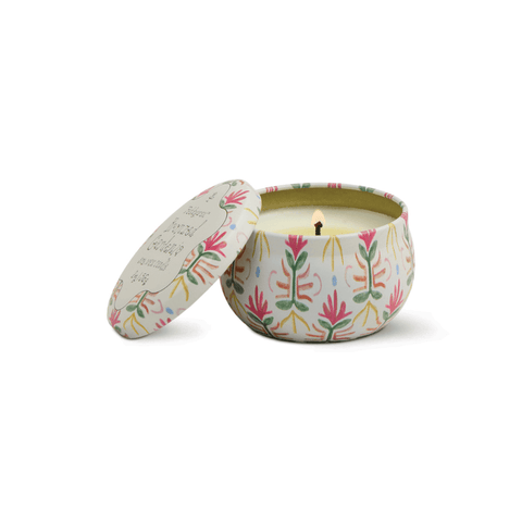 Paddywax - Tulip Printed Tin Candle - Gardernia