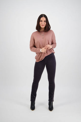 Vassalli - Bay Cord Slim Leg Pull On - Charcoal