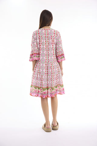 Escape by OQ - Maalti Frill Hem Dress - Pink