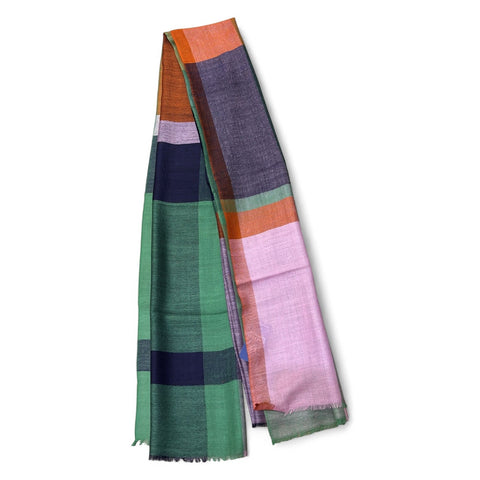 United - 100% Australian Merino Wool Print Scarf - Multicolour Plaid