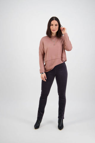 Vassalli - Bay Cord Slim Leg Pull On - Charcoal