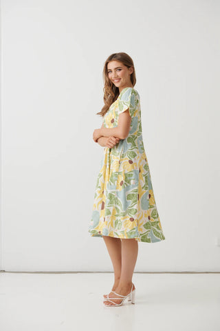 Holmes & Fallon - Sunflower Fields Dress with Vertical Panels