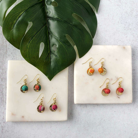 WorldFinds - Kantha Camille Drop Earrings