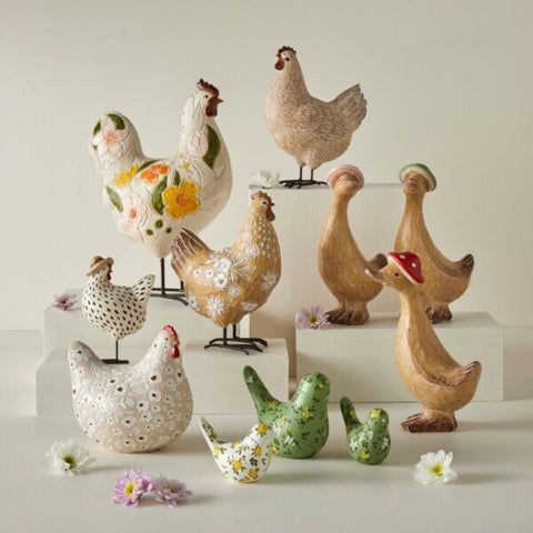 Pilbeam Living - Blooming Bird Sculpture Large - Green