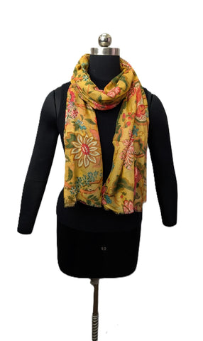 United - Wool/Silk Print Scarf - Saffron Garden*