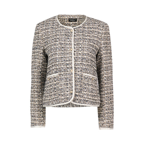 Vassalli - Collarless Short Jacket with Trim detail - Galaxy
