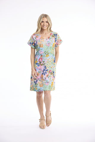 Orientique - Reversible Short Sleeve Dress - Sur Mer