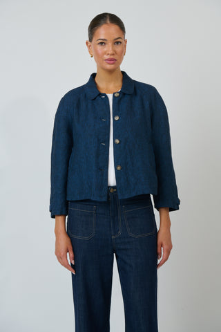 Naturals by O&J - Boxy Linen Jacket - Eclipse
