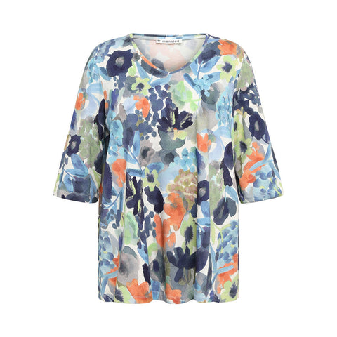 Mansted - Galina Organic Cotton Swing T Shirt - Blue