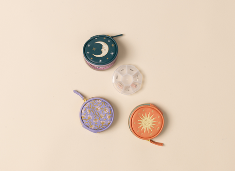 Designworks - Travel Pill Box - Purple Vintage Floral