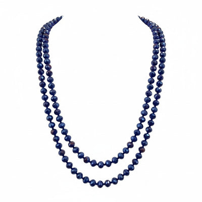 MCLuxe - Hand knotted Glass Crystal Bead Necklace - Royal
