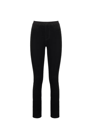 Vassalli - Slim Leg Full Length Pinwale Cord Pull On - Black