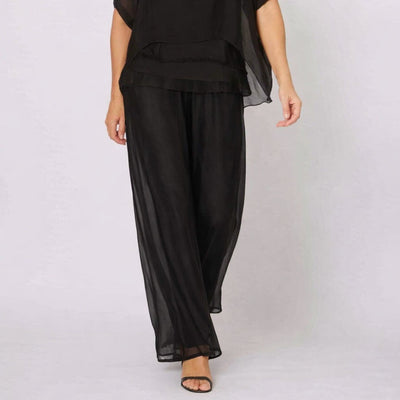 La Strada - Silky Lined Pants - Black
