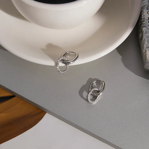MCLuxe - Luna Double Oval CZ Hoops