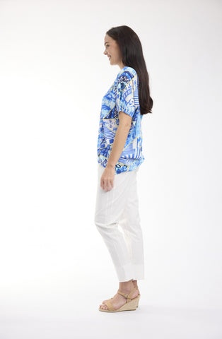 Orientique - Cotton Knit Digital Print Top - 50 Years Oriental