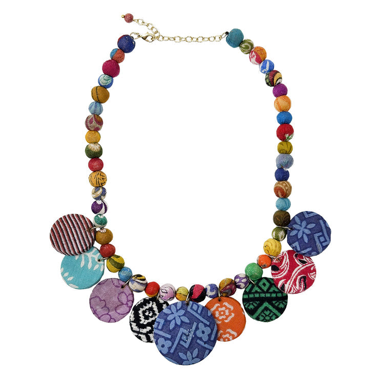 WorldFinds - Kantha Fluid Disc Necklace