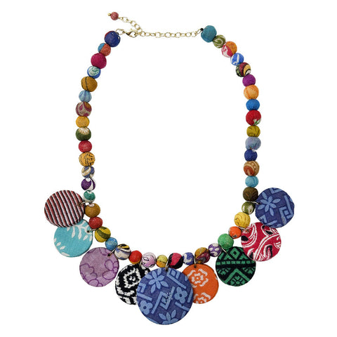 WorldFinds - Kantha Fluid Disc Necklace