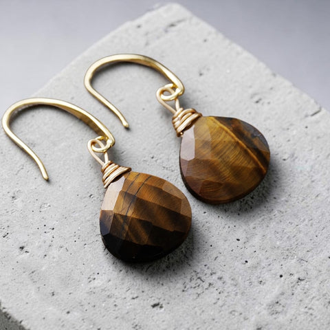 MCLuxe - Faceted Natural Stone Drop Earrings