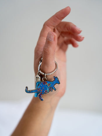 Koh - Aboriginal Morning Mist Kangaroo Keyring