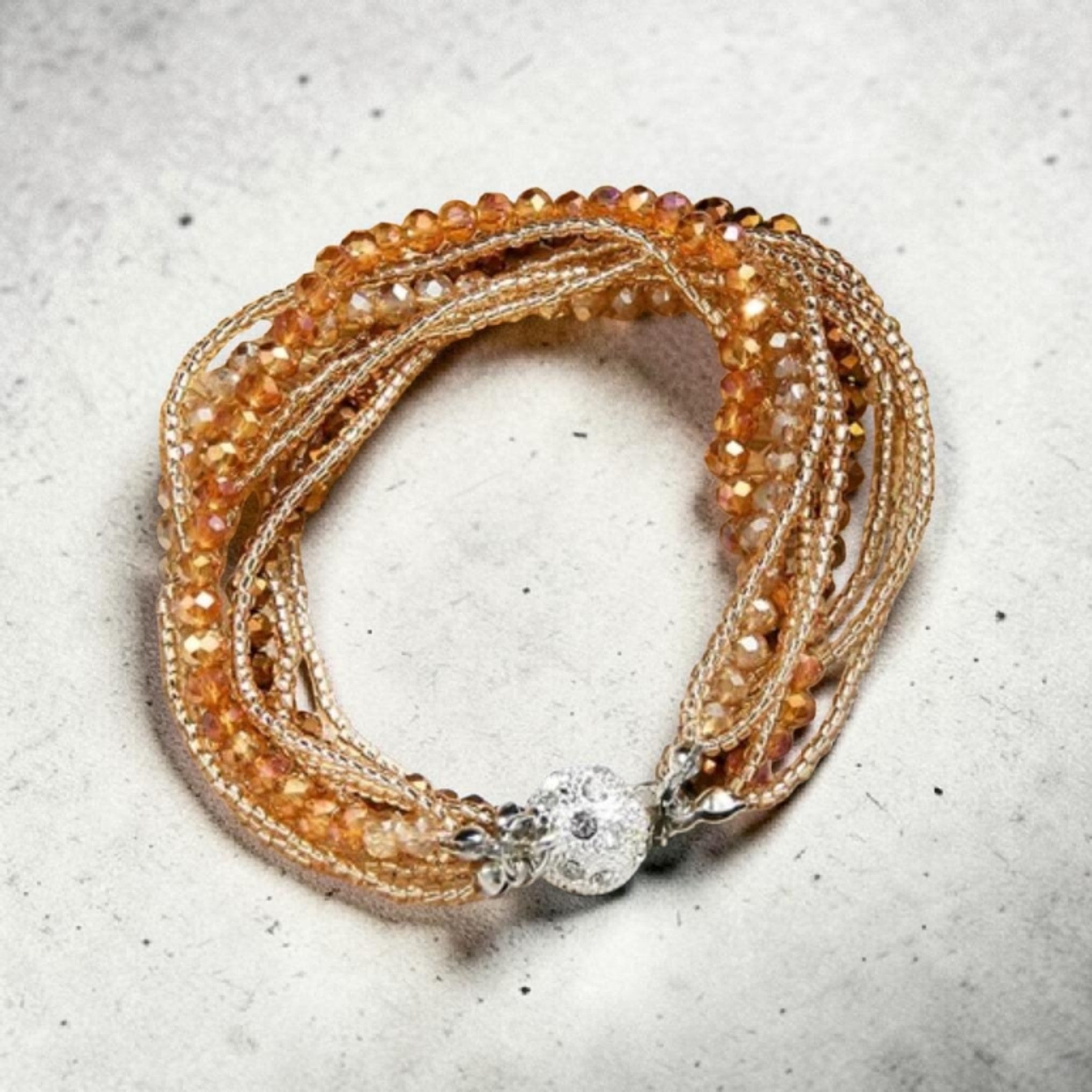 MCLuxe - Golden Glow Multibeaded Bracelet