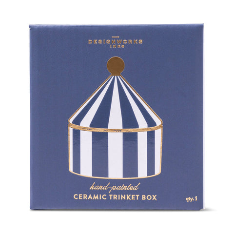 DWC - Ceramic Trinket Box - Navy Stripe